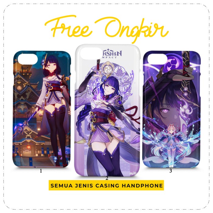 Case Genshin Impact Raiden Shogun Custom Casing HP All Type