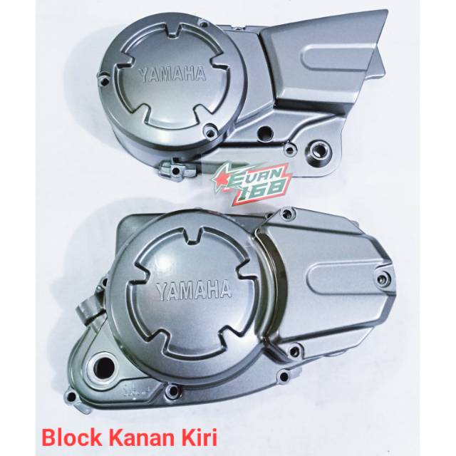 Bak Kopling Robot & Bak Magnet / Tutup Crankcase Kiri Kanan Yamaha RX King Silver Grey +