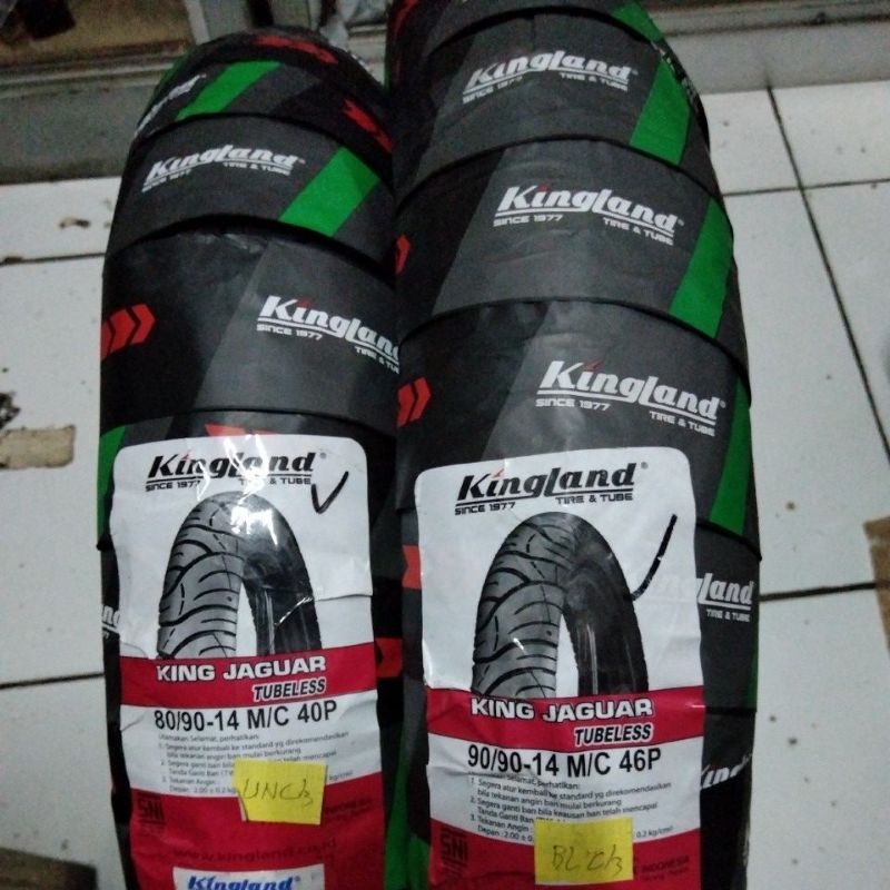 PAKET SEPASANG BAN KINGLAND KING JAGUAR - TUBELESS TUBETYPE (70/90) (80/90) (90/90) TIRE TUBE TYPE R