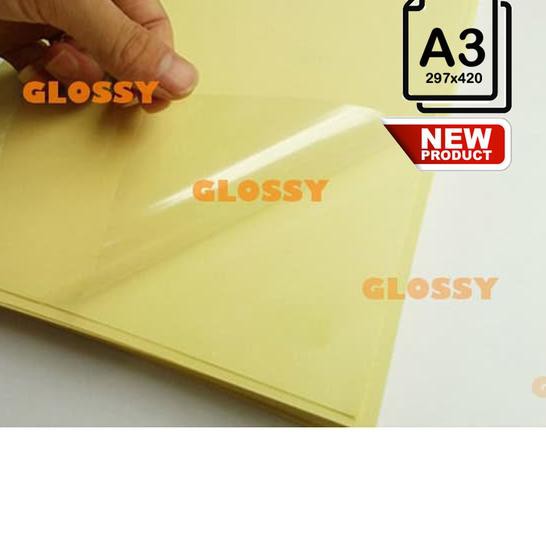 

♙ PLASTIK LAMINASI GLOSSY A3 100 GSM - COLD LAMINATING GLOSSY FILM ♜