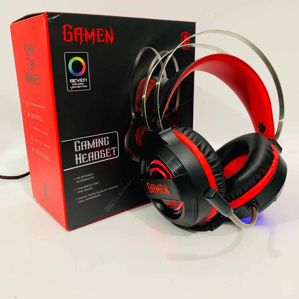 HEADPHONE GAMEN ROBOT GH-1100 ORIGINAL GAMING HANDSFREE 7 LED COLOUR