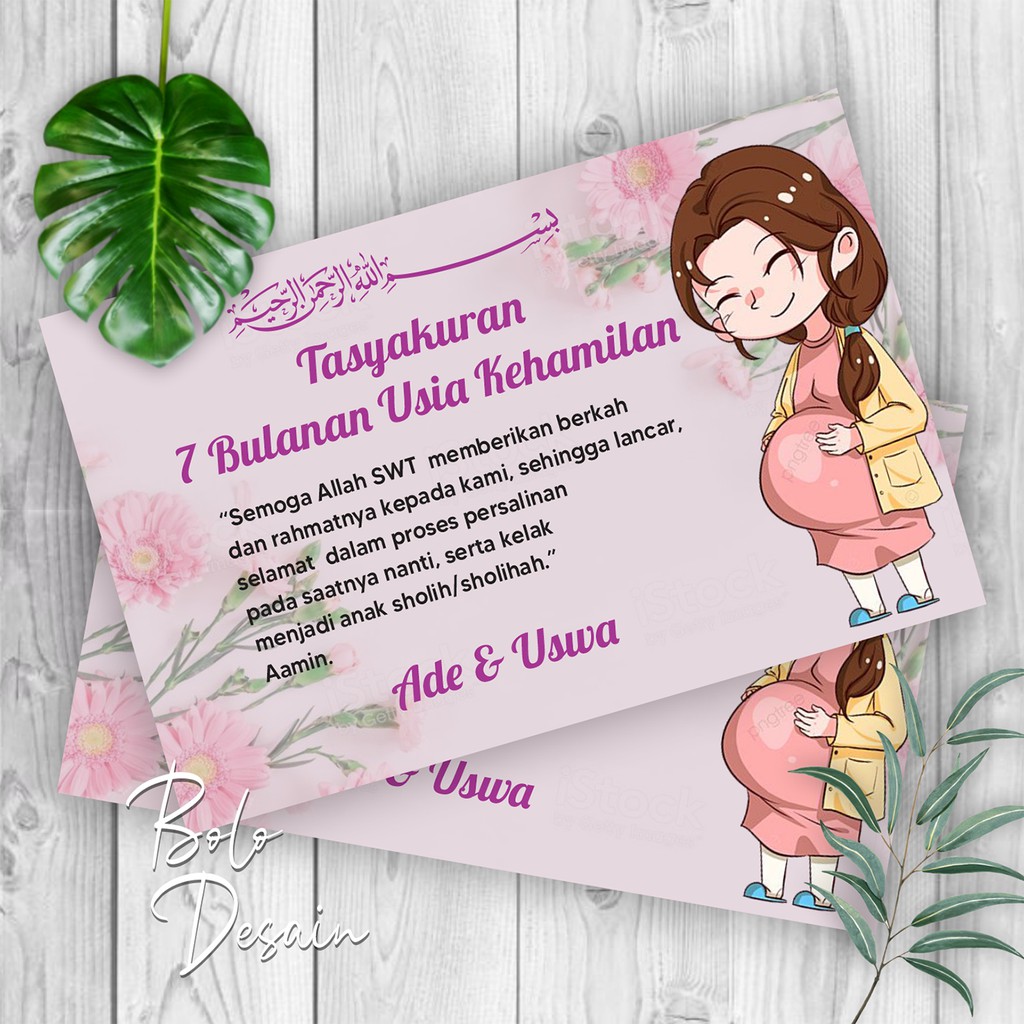 

Kartu Ucapan / Label untuk Syukuran Kehamilan 4 Bulanan / 7 Bulanan