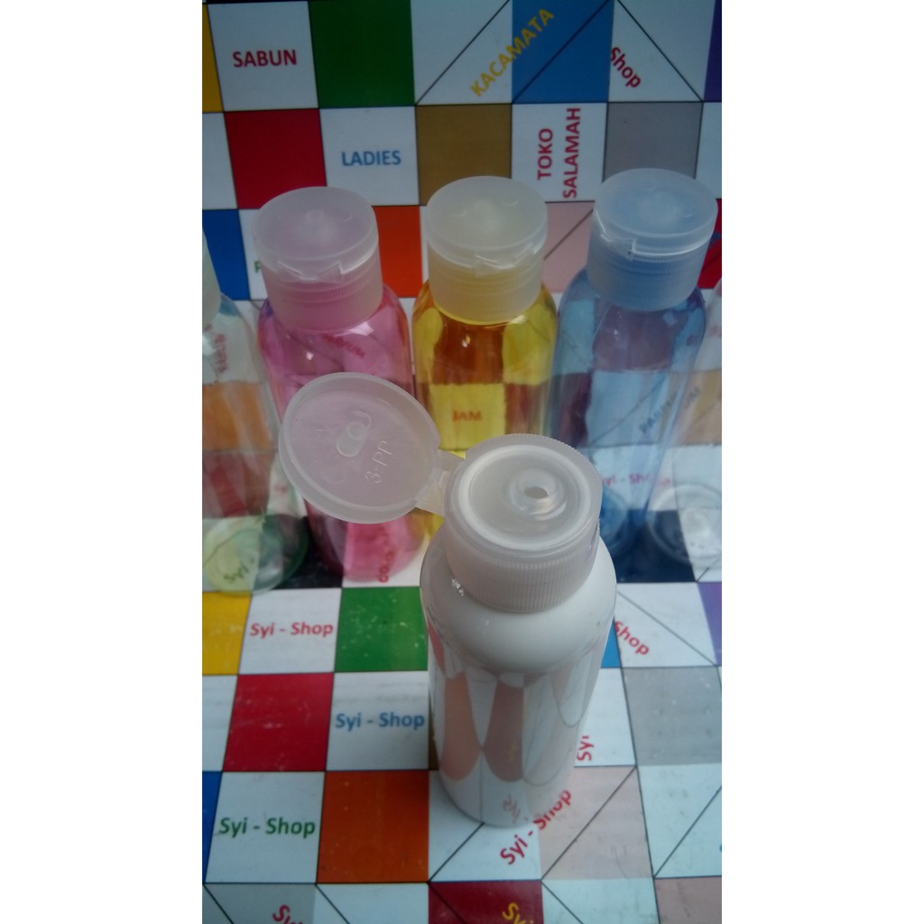 Botol Kosmetik 100 ml Plastik Tutup Flip Top