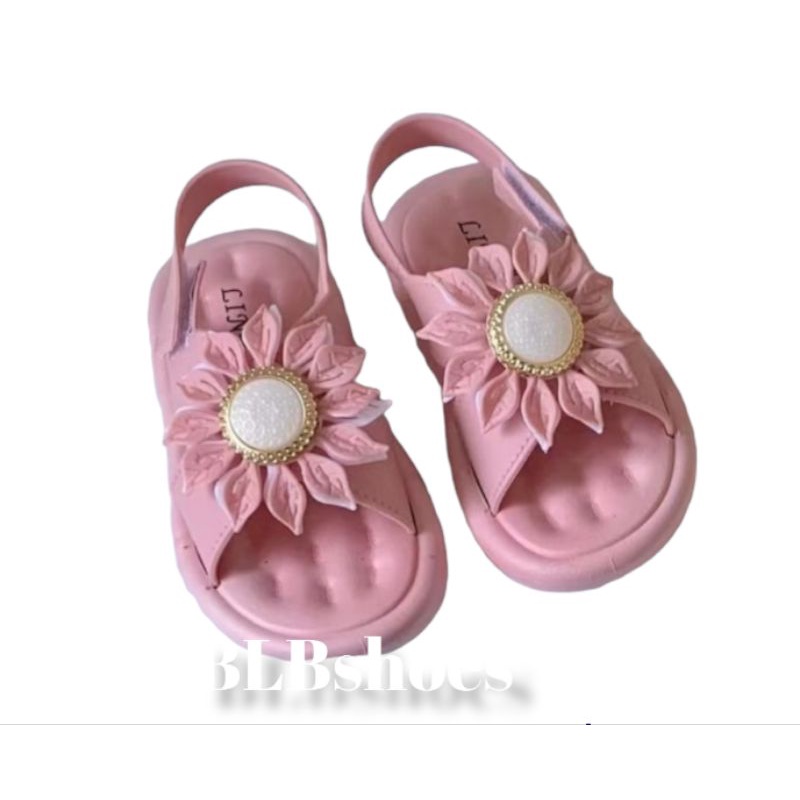 Terbaru Sepatu sandal tali anak velcro Fariasi bunga matahari Import