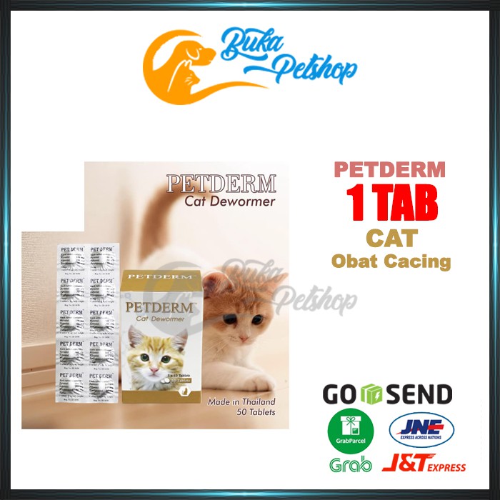 Obat Cacing Kucing PETDERM CAT 1 Tablet