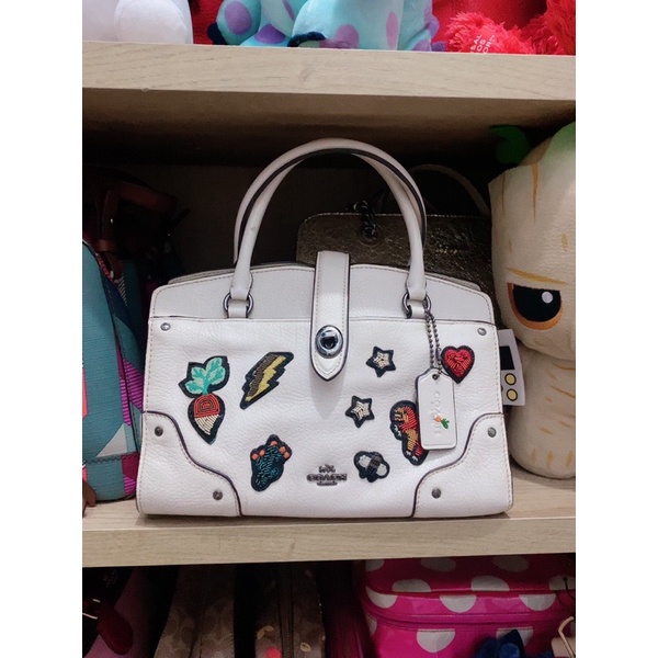 Preloved Tas Coach Embroidery Mercer White