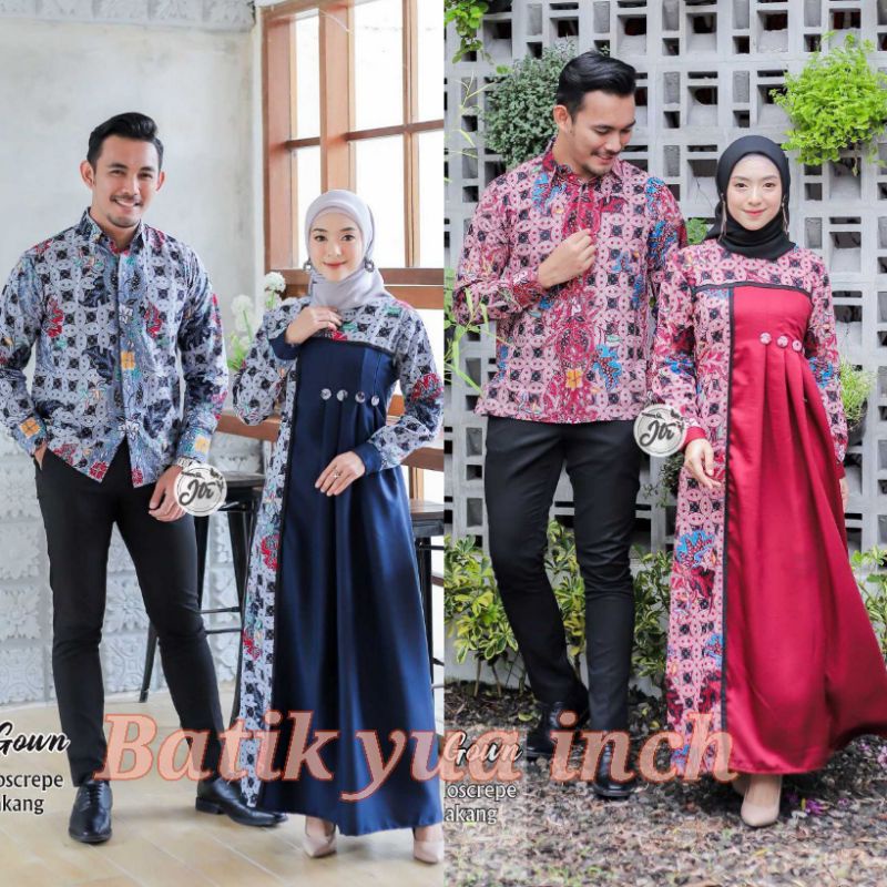 COUPLE TERBARU BATIK COUPLE GAMIS KAISHA SET COUPLE LEBARAN TERBARU 2022 BATIK COUPLE MODERN BATIK C
