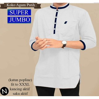  Baju  Koko Pria  6155 Baju  Koko Agam Super Jumbo  Xxxl Putih 