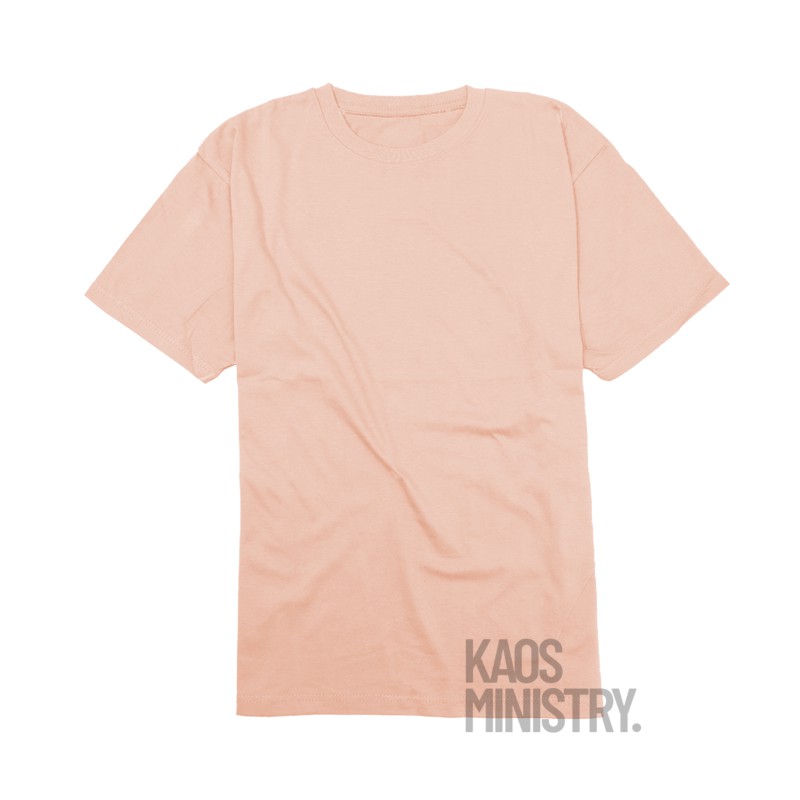 Kaos polos pria wanita peach / dusty pink crewneck cotton combed 20s distro warna unisex
