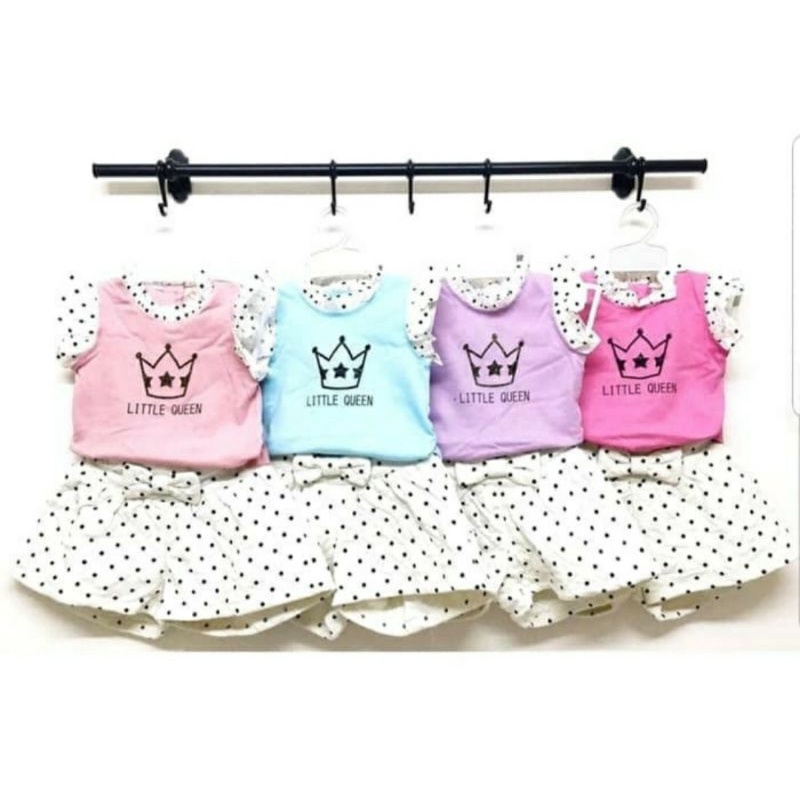 Baju Bayi Perempuan | Setelan Set Celana little queen