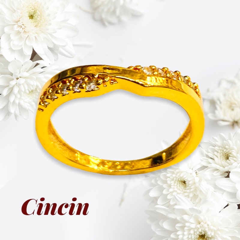 Cincin wanita lapis emas cincin  replika emas cincin permata