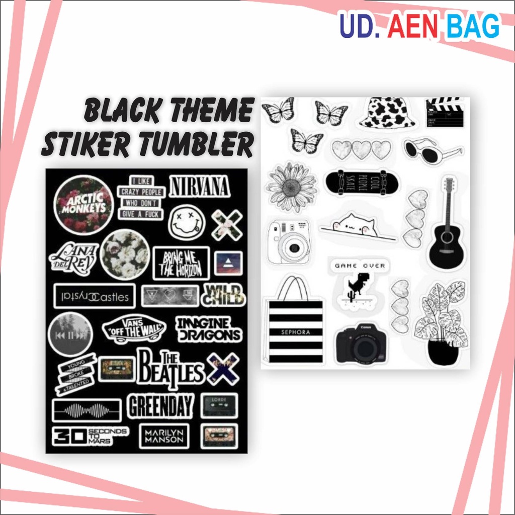 

Sticker Mini Pack Tumblr Hitam monochrome Black HP Laptop di ISKSTORE