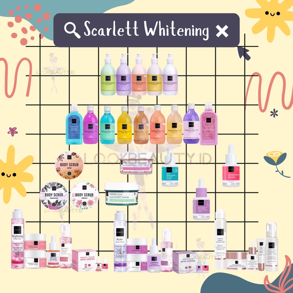 SCARLETT WHITENING BODY LOTION -BODY SCRUB-SCARLET WHITENING JOLLY SABUN | TONER | SERUM |CREAM- 7X CERAMIDE BARRIER UP MOISTURIZER- FACIAL WASH - AGE DELAY - TONER - BODY SERUM - BODY CREAM CHARMING HAPPY JOLLY - PEELING GEL - SUNSCREEN BPOM