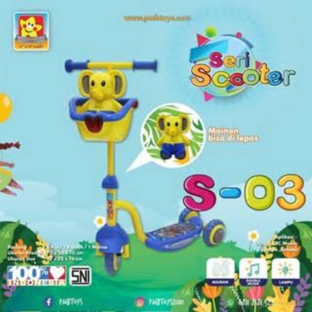 Skuter anak / Scooter anak PMB S-03 Musik Boneka B S03