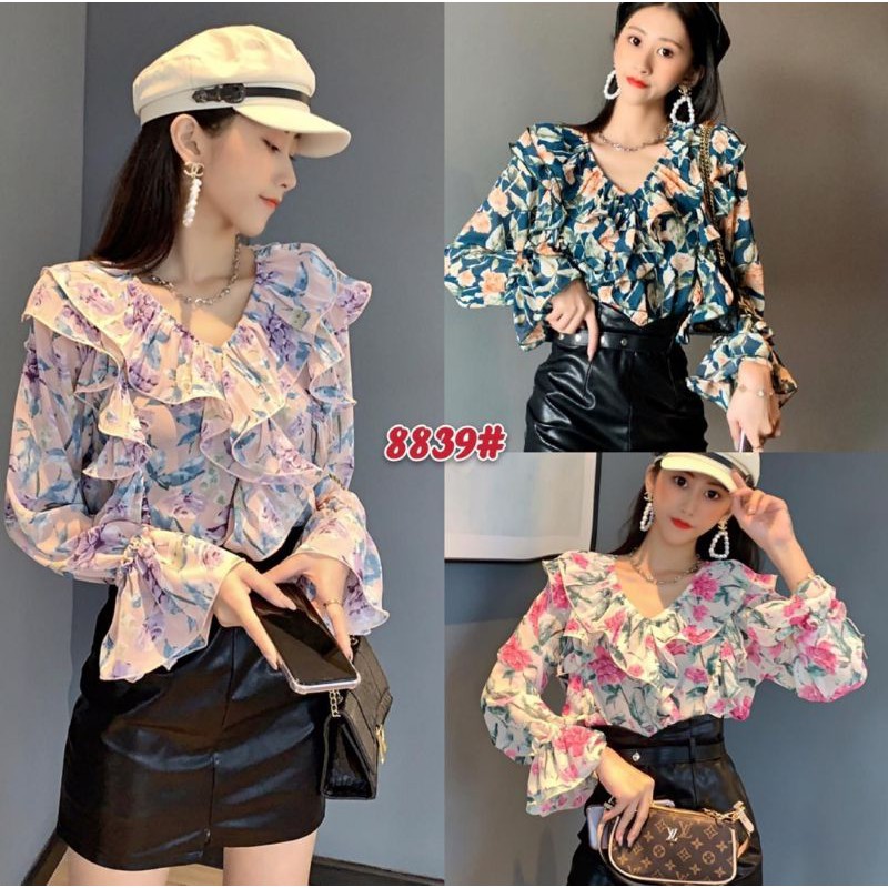 atasan wanita import original motif bunga