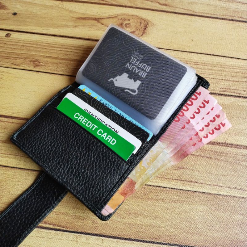 Dompet Kartu Atm 100%Asli KuLit Sapi/Dompet kancing Kartu Kredit