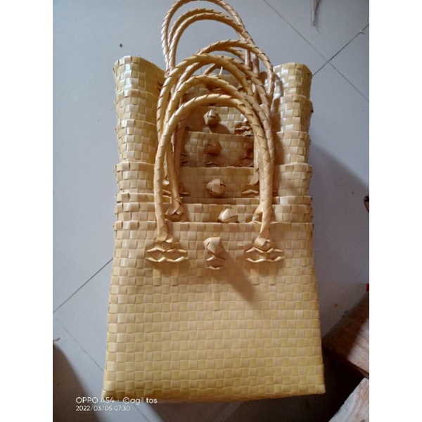 ready stok tas anyaman plastik tas soufenir