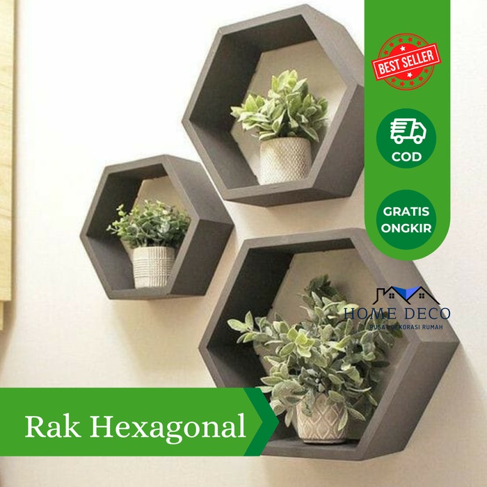 Jual Rak Hiasan Dinding Minimalis Hexagonal Tempat Pajangan Dinding Shopee Indonesia 3735