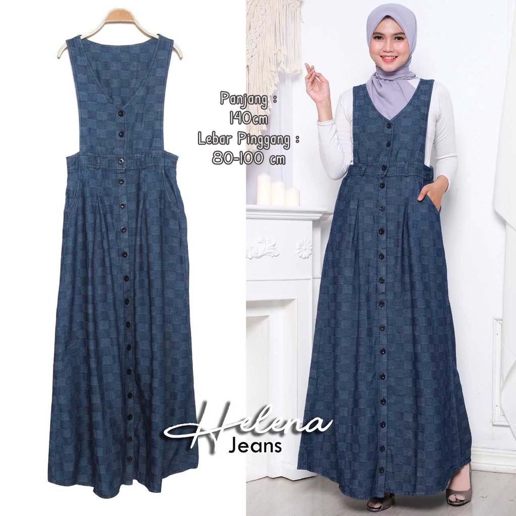 Arnis Helena Jeans Washed Gamis Jumpsuit Overall