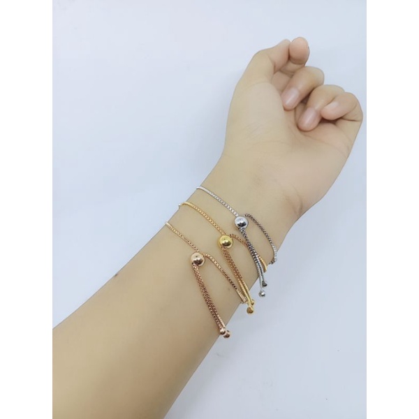 gelang serut listring mp/ gelang perak 925 asli lapis emas/ gelang fashion wanita impor