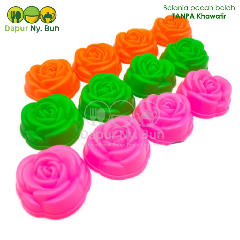 1 Set Cetakan Puding Plastik Bentuk Bunga Uk Sedang (isi 12pcs)