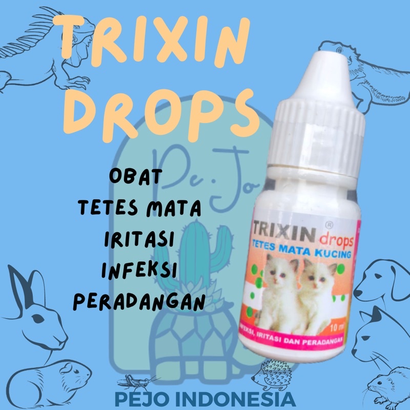 TRIXIN DROP - Obat Tetes Mata Hidung Kucing Cat Kitten Anti Infeksi Iritasi Mata