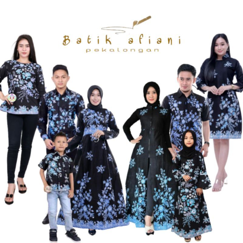 Maura Couple_Sania Ruffle Batik Couple Keluarga Ori Ndoro Jowi DNT CIBULAN BIRU