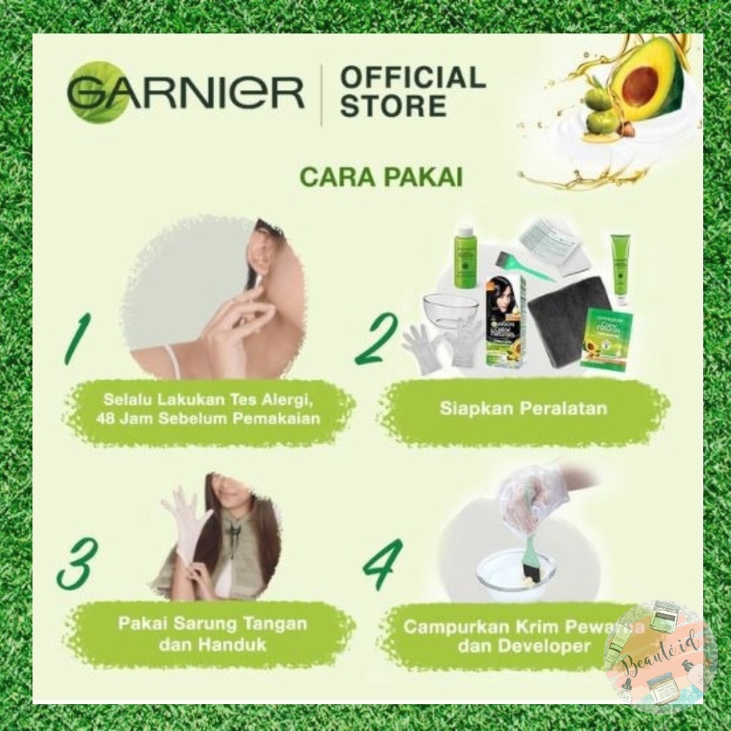 GARNIER Naturals Hair Color Sachet - Hitam Cokelat Biru Merah Ungu Cat / Pewarna Rambut)