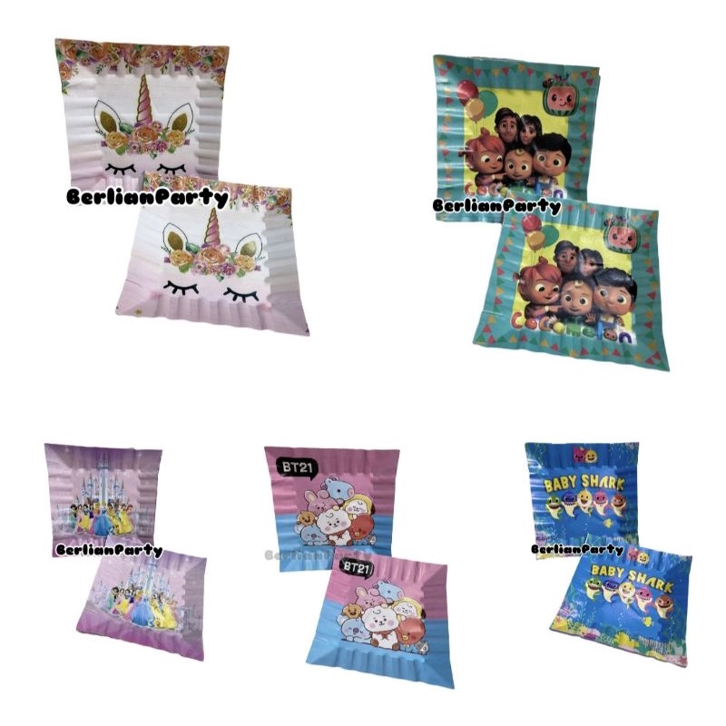 Piring Kue Ulang Tahun / Piring Kue Kertas Ulang Tahun Kotak Karakter