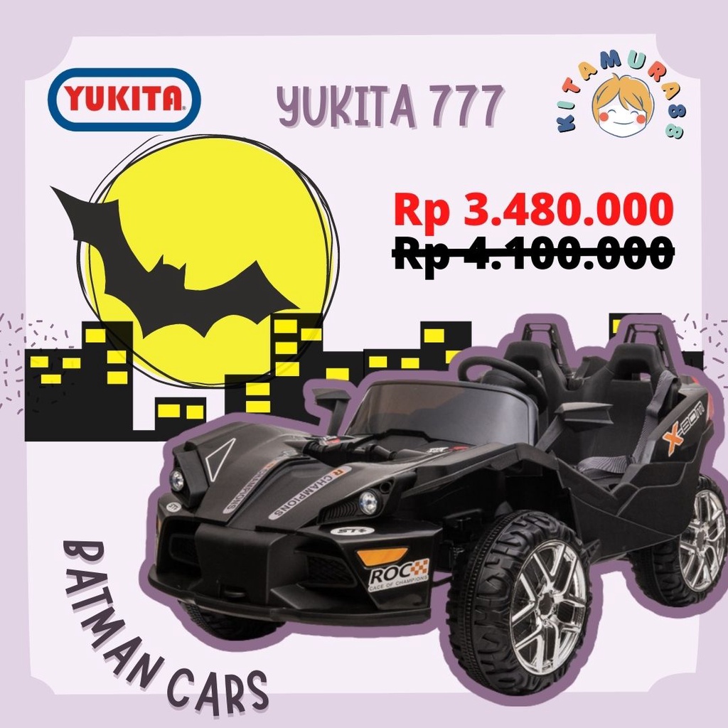 Mainan Maenan Anak Mobil Mobilan Aki BATMAN Cars - YUKITA 777