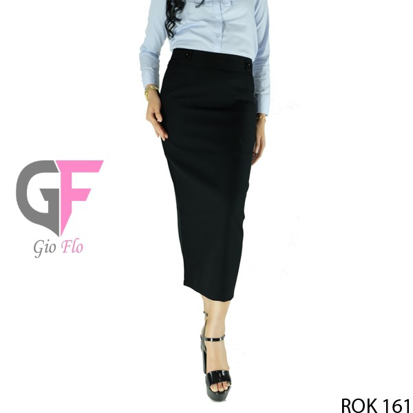 GIOFLO Rok Model Terbaru Panjang Hitam Span Black / ROK 161