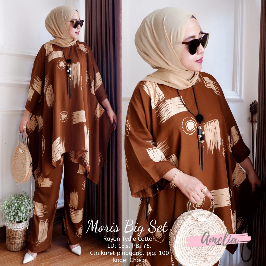 Setelan Tie Dye Lengan Panjang Moris Set Jumbo LD 135