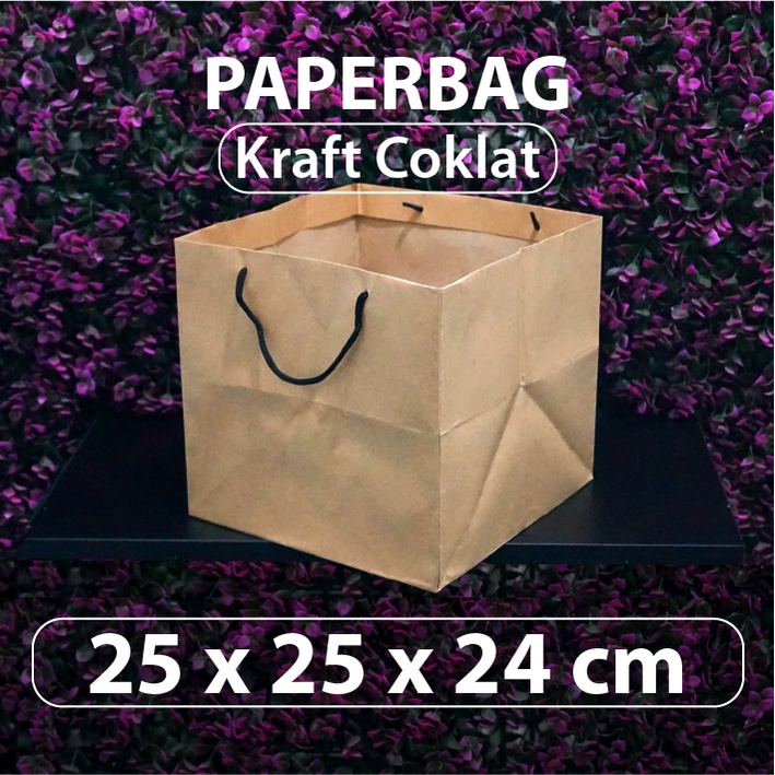 

Paper Bag 25 x 25 x 24 cm - Kraft Coklat - Tali Hitam