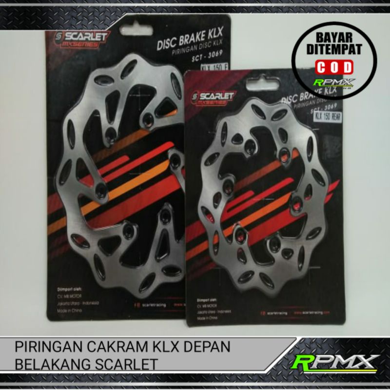 PIRINGAN CAKRAM DEPAN BELAKANG KLX SCARLET - DISK CAKRAM KLX DTRACKER