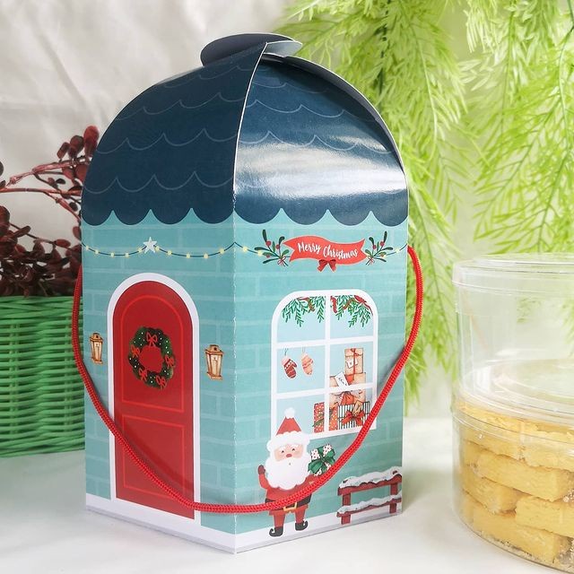 

(10 Pcs) Dus Box Toples Kue Kering 500gr Edisi Natal Kardus Tenteng Packaging Hampers Parcel Christmas