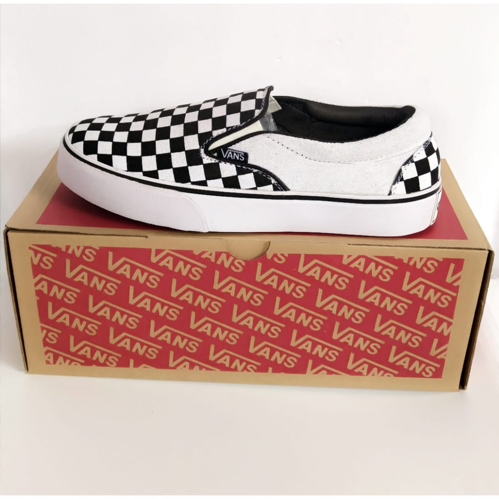 NEW 100% PREMIUM Sepatu Slip On Slipon OG Checkerboard Catur Slip On Sneakers Pria Catur Slipon