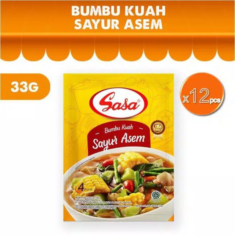 

Sasa Bumbu Kuah Sayur Asem 33gr×12 sachet