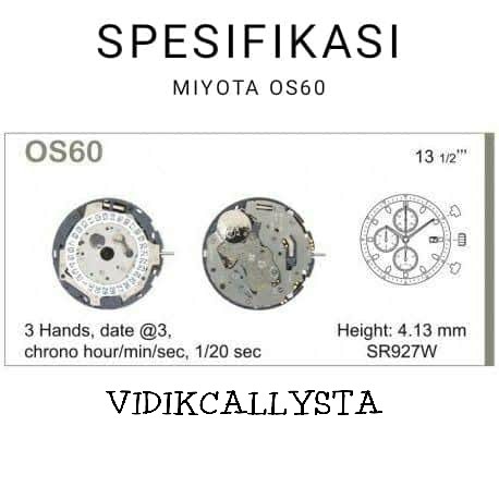 Miyota OS60 OS 60 Mesin jam Tangan Movement Japan Miyota OS-60