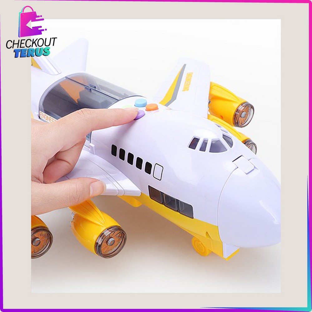 CT M226 M229 Mainan Pesawat Terbang Inersia Plane assemble Musik Flash Airbus DIY Helicopter Mobil Bongkar Pasang Mainan Anak