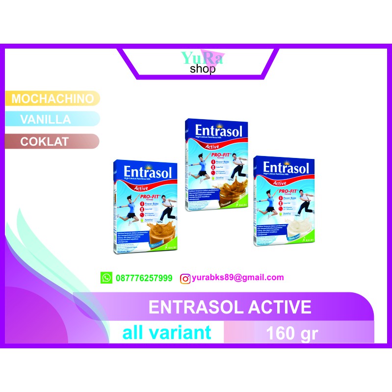 

ENTRASOL ACTIVE COKLAT , VANILLA & MOCHACINNO 160gr