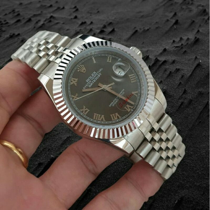 jam tangan pria rolex datejust automatic all stainless full silver kualitas original