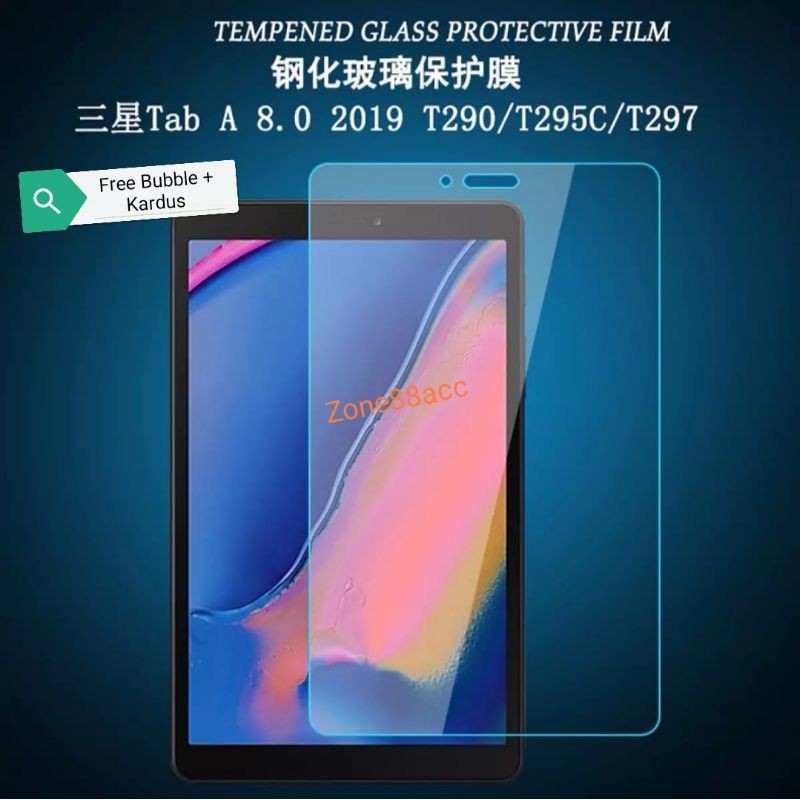 Antigores Samsung Galaxy tab A 8 A8 2019 T290 T295 T297 SM-T290 SM-T295 SM-T297 Tempered Glass Screen Guard protector TG Pelindung Layar Bening Blue Antiblue Ceramic kaca Clear