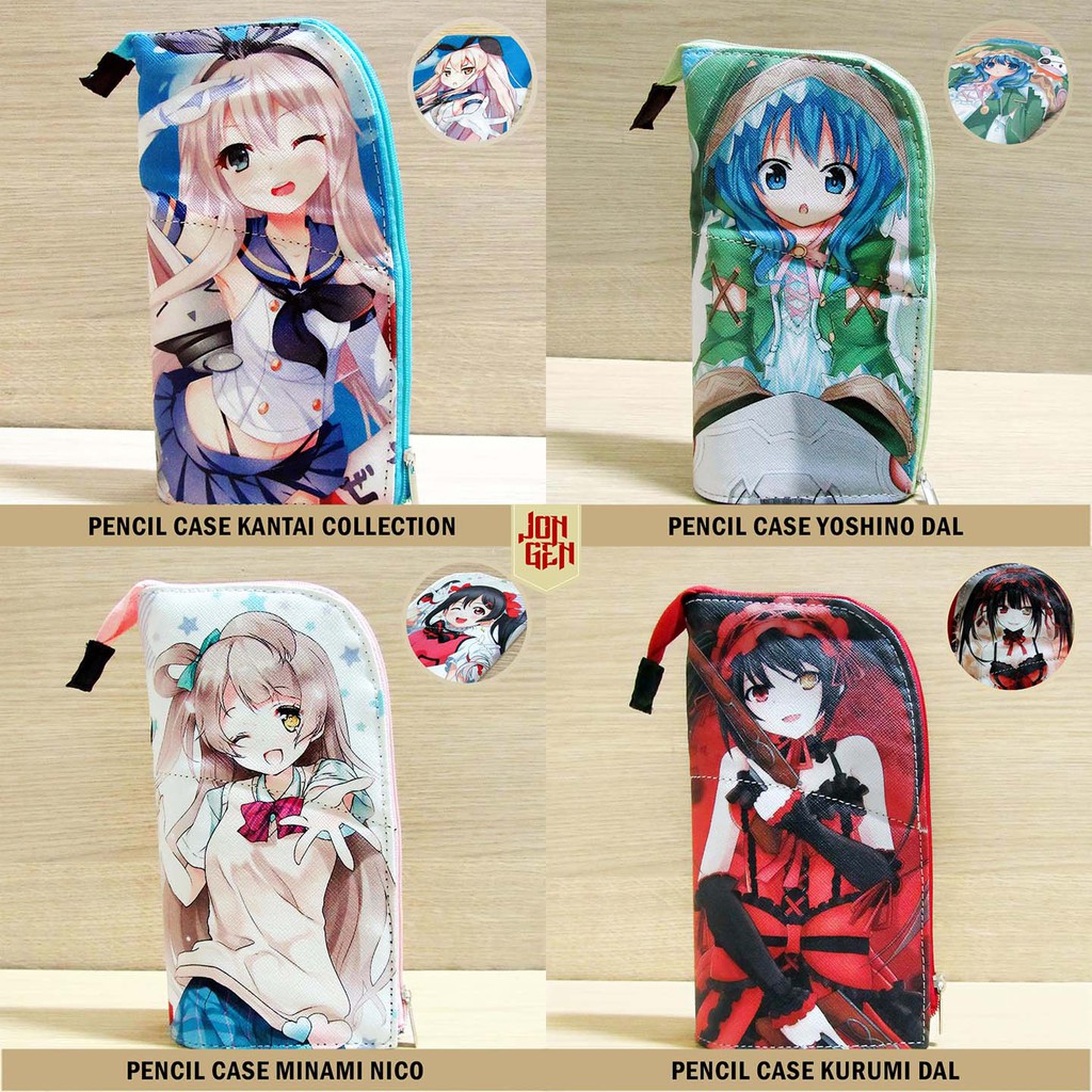 

Tempat Pensil Dompet Anime Naruto One Piece Kaneki Ken Kurumi Kirito Mikasa Kotori Saber