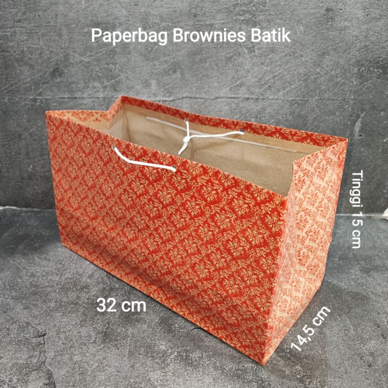 Paper Bag Brownies BATIK 12 pcs Tas Kertas Paperbag Persegi
