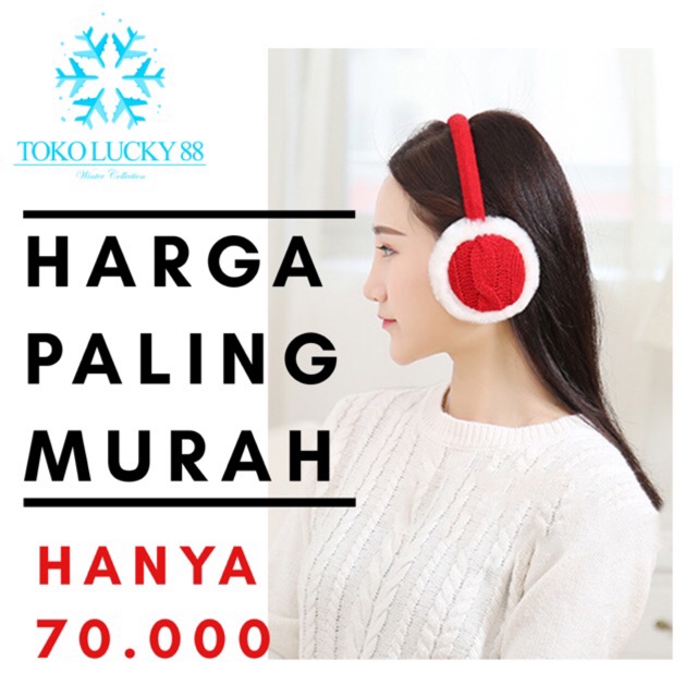 IMPORT Earmuff Rajut Ear warmer wool Earplug Penghangat Kuping Telinga anti dingin bising