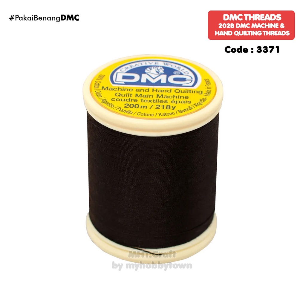 Benang Quilting Katun DMC Art 202B - 3371 - Black Brown Coklat Tua