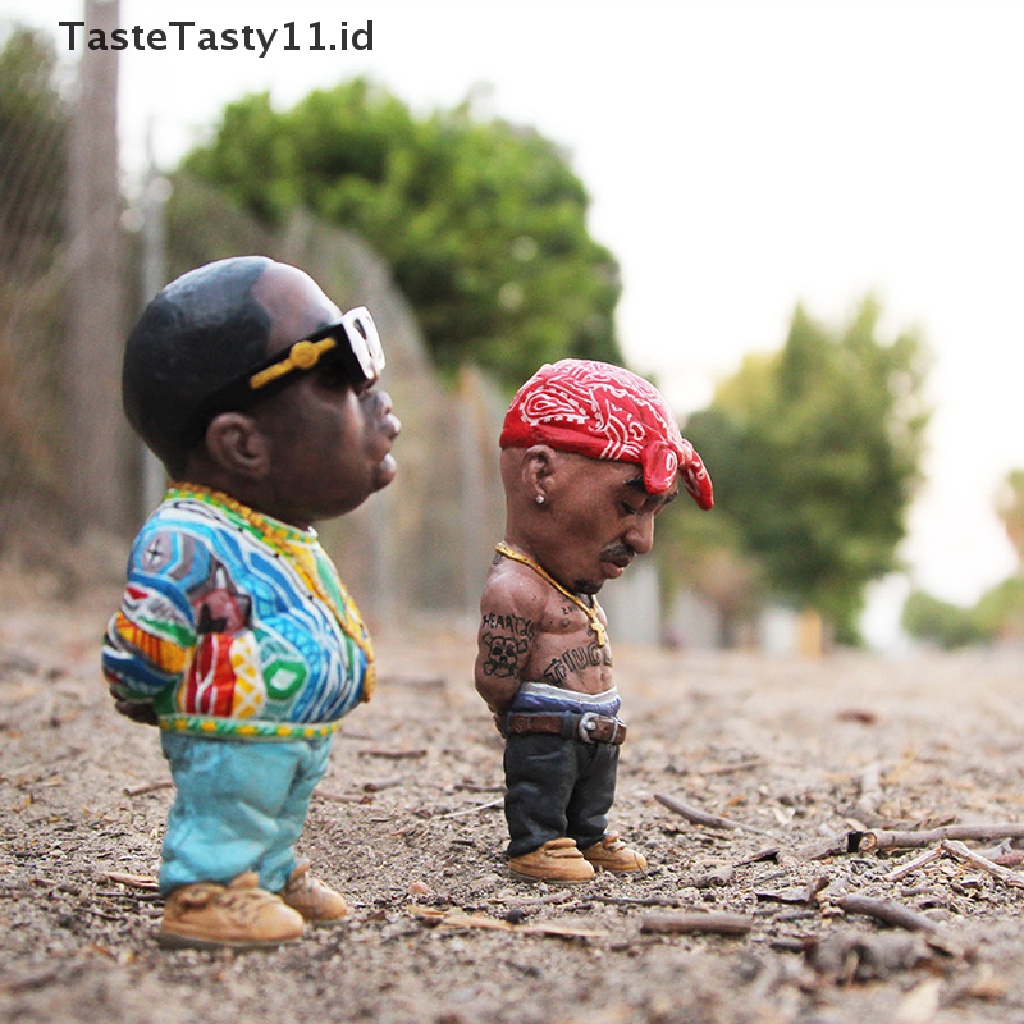 Set Ornamen Figure Mini Bahan Resin Gaya Hip Hop Rapper Bro Untuk Rumah