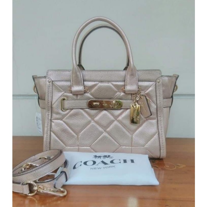 Tas Coach Swagger 27 Metallic Patchwork New Original