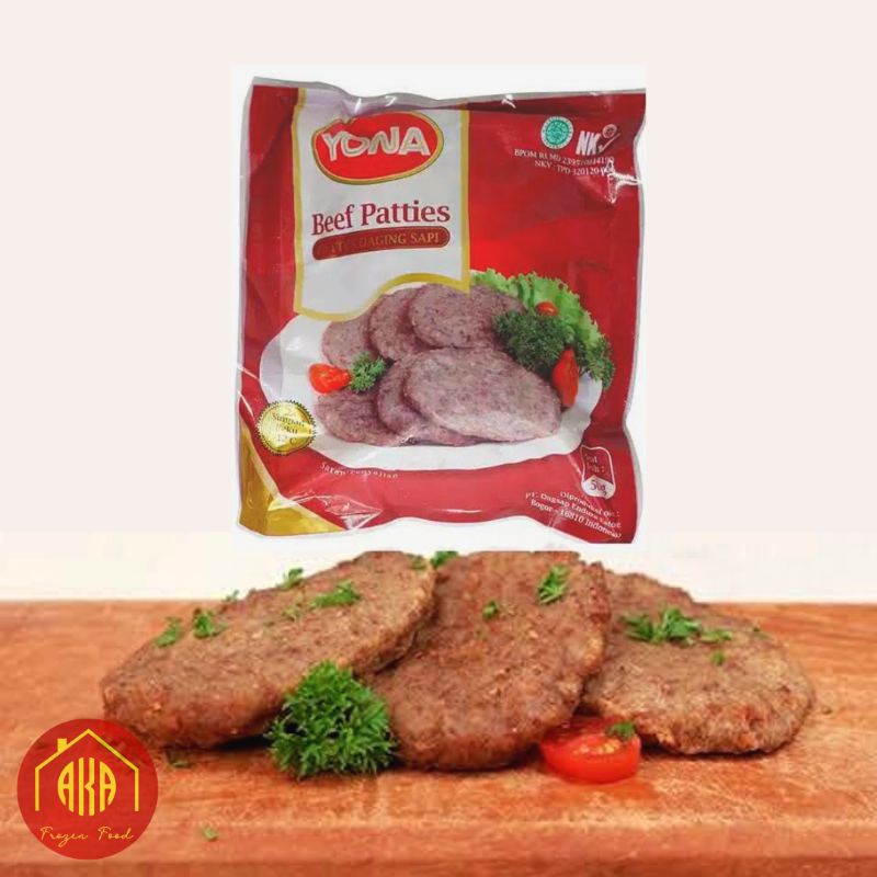 

BEEF PATTIES YONA 500gr ISI 10 / PATTIES DAGING SAPI / ISI BURGER