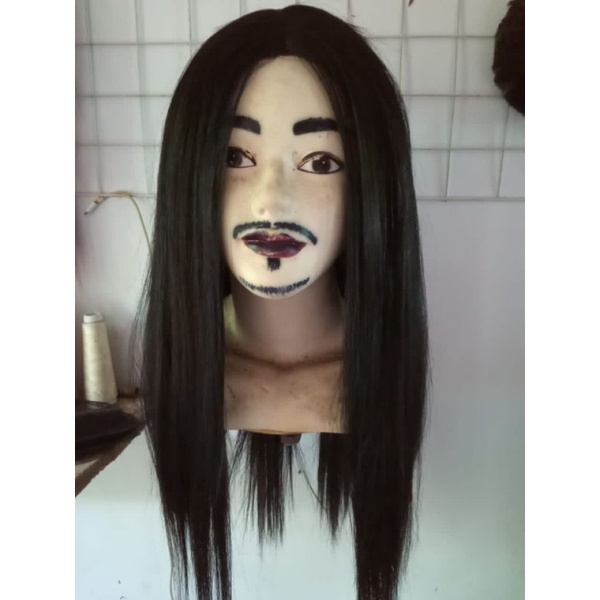 WIG/RAMBUT PALSU PRIA PANJANG SINTETIS TERBARU MEWAH KEKINIAN ORIGINAL
